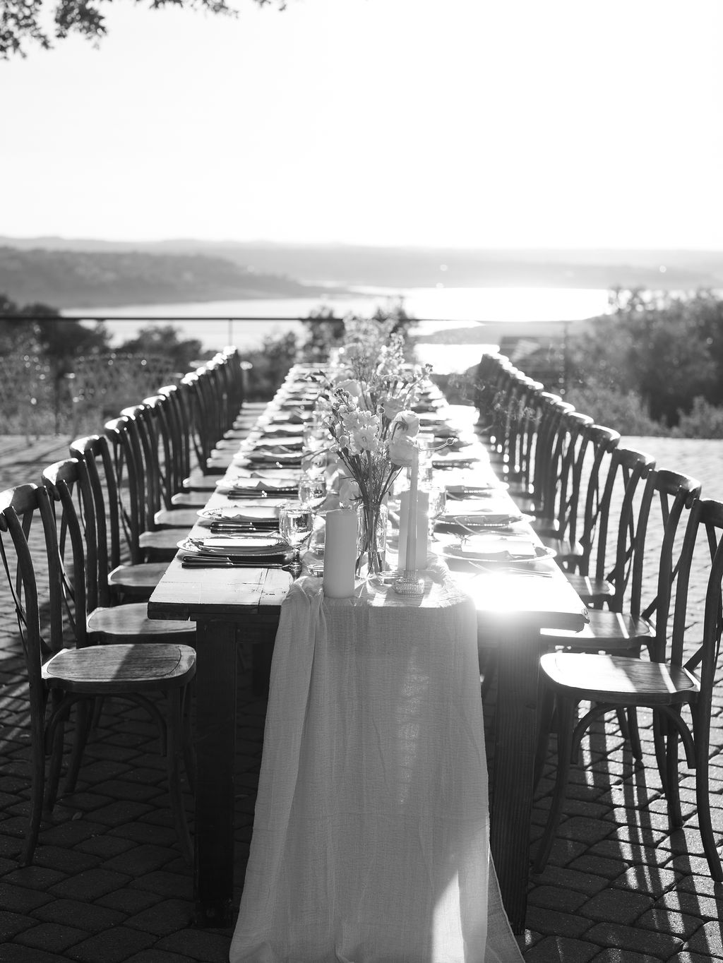 Lake Travis view from hill country wedding reception